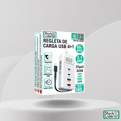 Regleta de carga usb 4+1